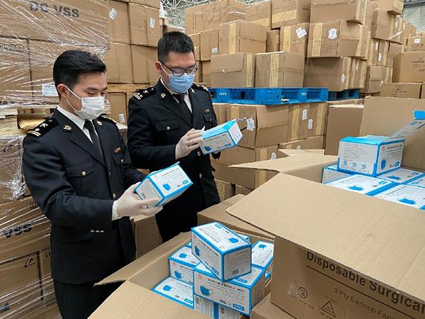 防護(hù)口罩出口香港，防護(hù)用品出口香港物流運(yùn)輸驗(yàn)貨圖
